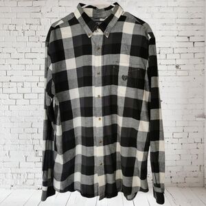 Chaps Performance Black/White Buffalo Plaid Button Down Shirt -Sz XL